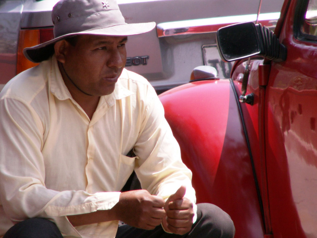 Taxi driver having a rest, Quito, Ecuador
